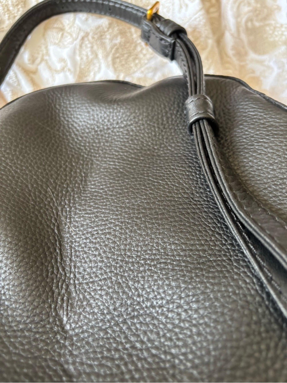 HOBO Black Pebbled Leather Hobo Crossbody with Tassel Strap - Picture 5 of 6